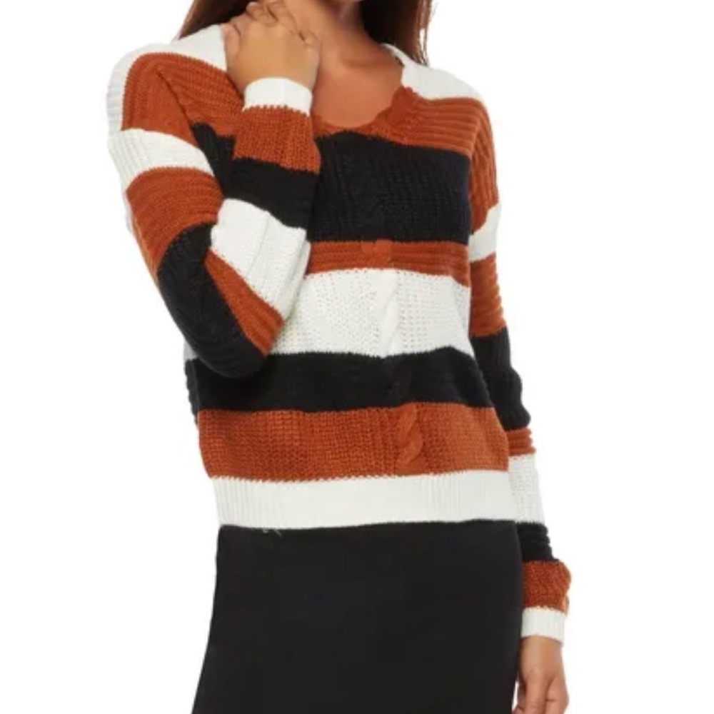 Black and White V-Neck Sweater